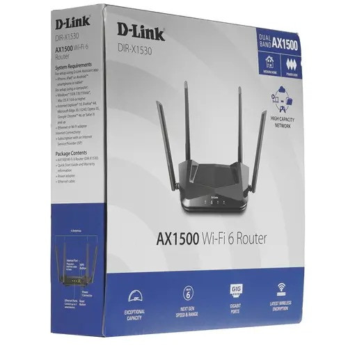 Wi-Fi роутер D-Link DIR-X1530 (DIR-X1530/RU/A1A) черный - фото 2 - id-p114070506