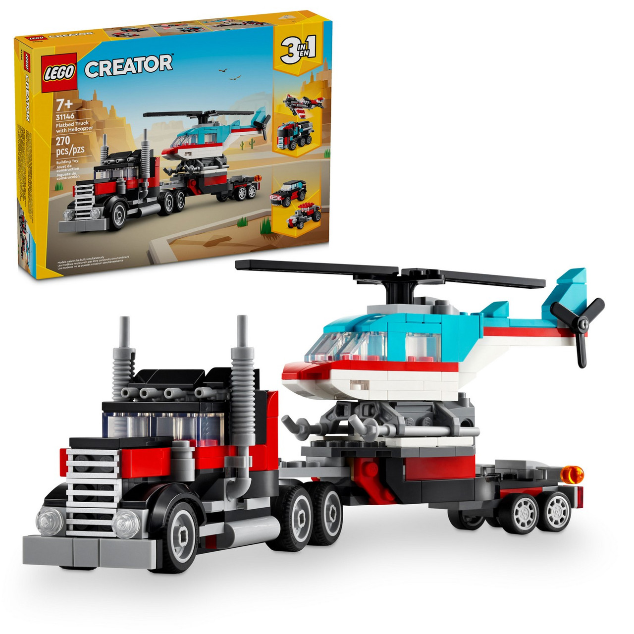 Lego 31146 Creator Бортовой грузовик с вертолетом Лего Криэйтор - фото 1 - id-p114069400