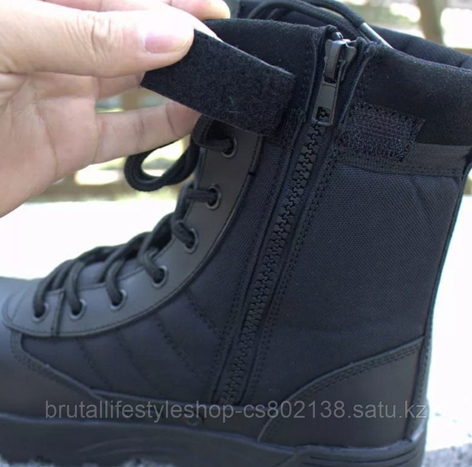Зимние ботинки на замке SWAT чёрного цвета на меху - фото 5 - id-p112616258