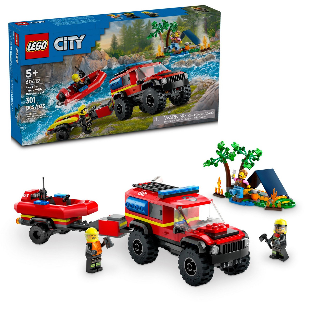 Lego 60412 Город Пожарная машина 4x4 с катером - фото 1 - id-p114075878