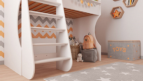 Кровать-чердак детская Polini kids Dream 1700, белый - фото 5 - id-p114081360