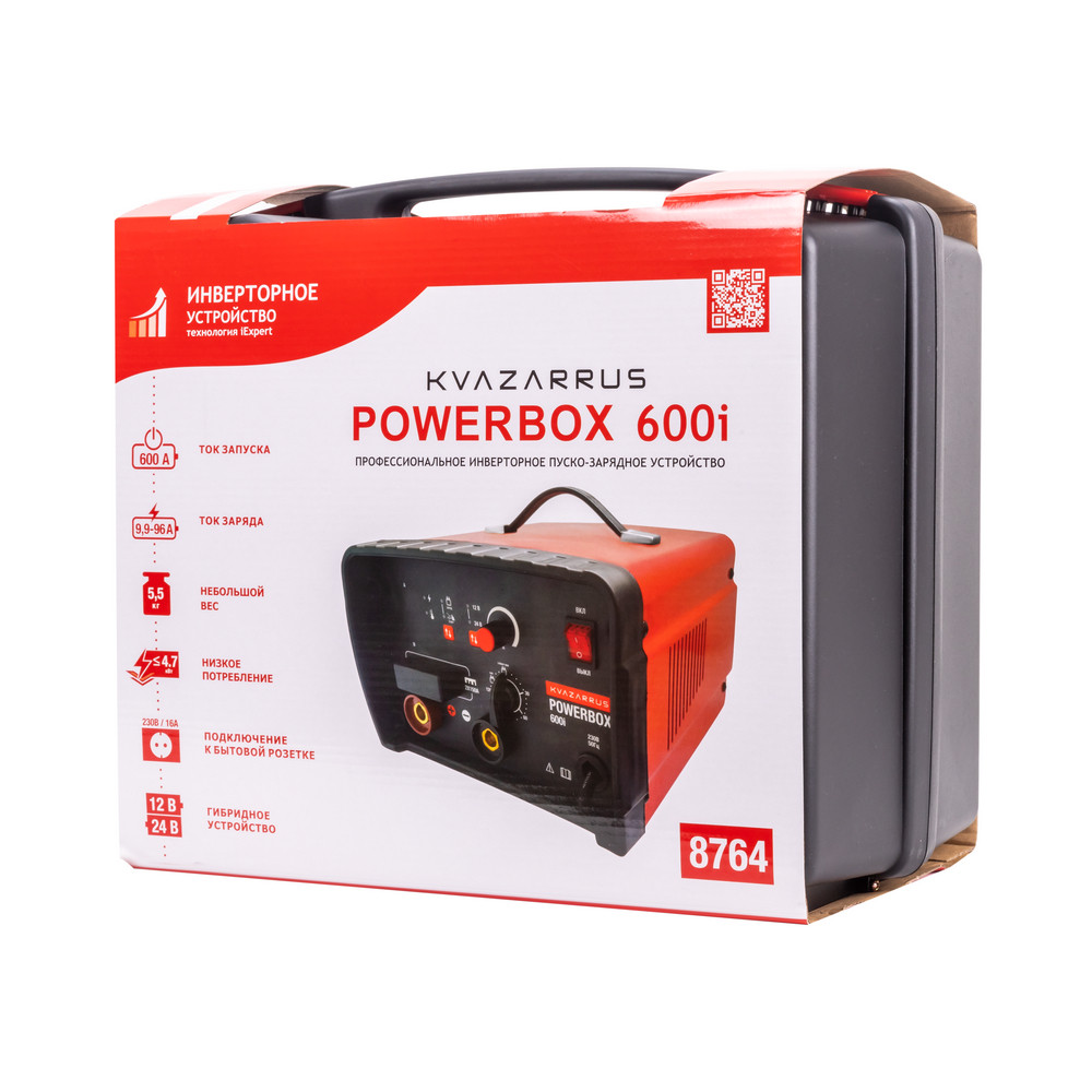 Инверторное пуско-зарядное устройство FoxWeld KVAZARRUS PowerBox 600i, таймер, пластиковый кейс - фото 1 - id-p114081741