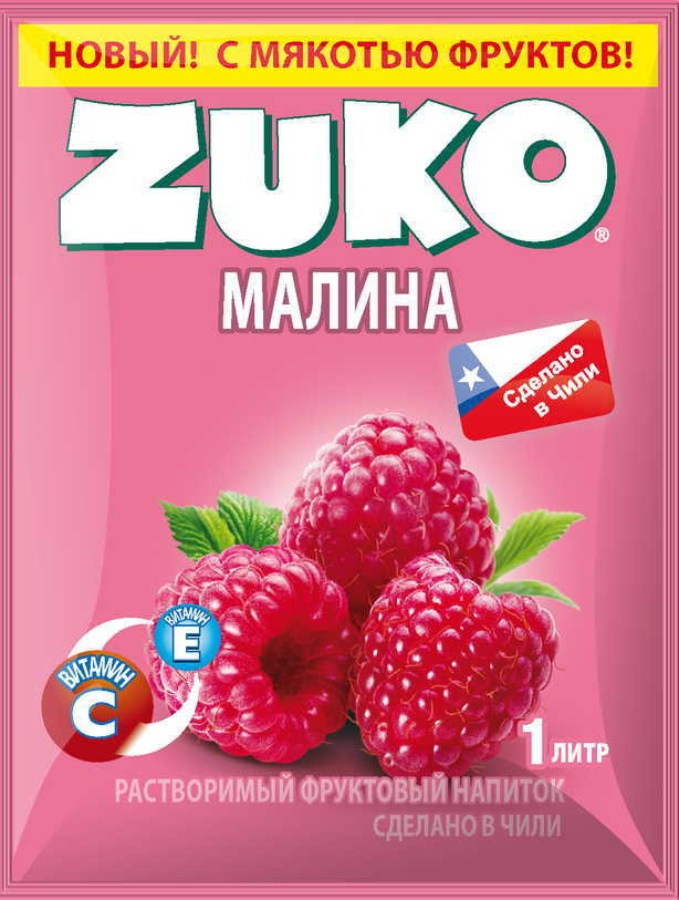 Растворимый напиток Zuko Малина  25 гр (12 шт в упак)