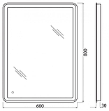 Зеркало BELBAGNO 60x80см со встроенным светильником и сенсорным выключателем, SPC-MAR-600-800-LED-TCH, фото 8
