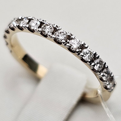 Золотое  кольцо с бриллиантом 0.40Ct VS2/I, EX-Cut