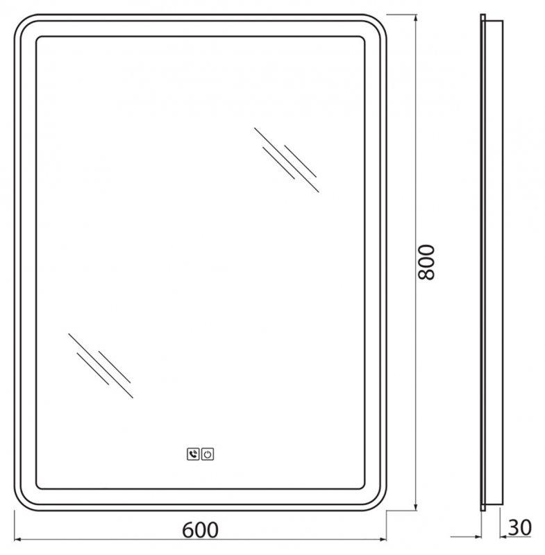 Зеркало BELBAGNO 60x80см с подсветкой, сенсорным выключателем, блютуз, микрофоном и динамиком, SPC-MAR-600-800 - фото 9 - id-p114086221