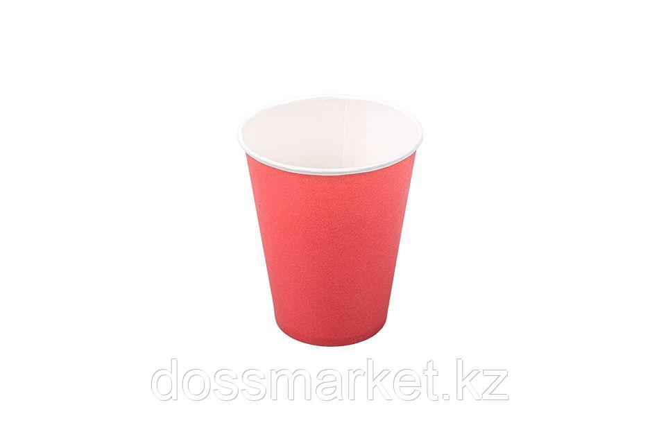 Стакан бумажный однослойный 165 мл, для горячих напитков, красный - фото 1 - id-p114086182