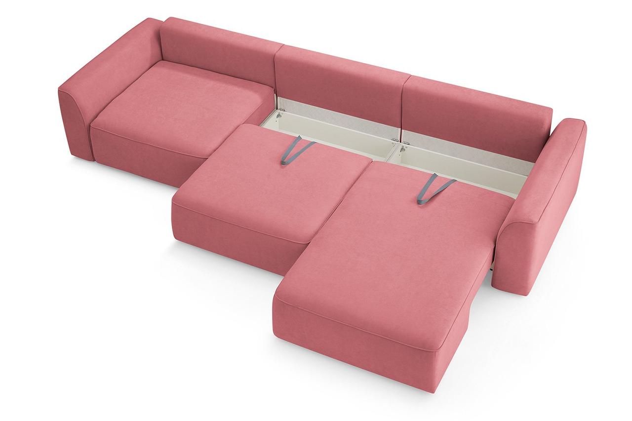 Угловой диван-кровать SOLANA Сиэтл Розовый, ширина 3,5 м - фото 7 - id-p114086665