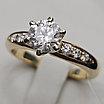 Золотое кольцо 18,5 р 750пр с бриллиантами 1,06Ct  SI2/K  EX 0,21Ct VS2/J   EX-Cut, фото 7