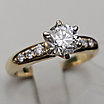 Золотое кольцо 18,5 р 750пр с бриллиантами 1,06Ct  SI2/K  EX 0,21Ct VS2/J   EX-Cut, фото 3