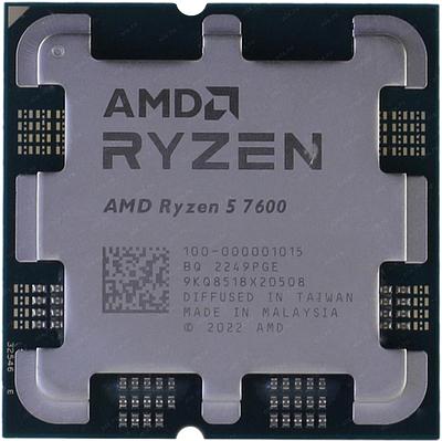 Процессор AMD Ryzen 5 7600 3,8Гц (5,1ГГц Turbo) AM5 7nm 6/12 6Mb L3 32Mb 65W 100-000001015 OEM