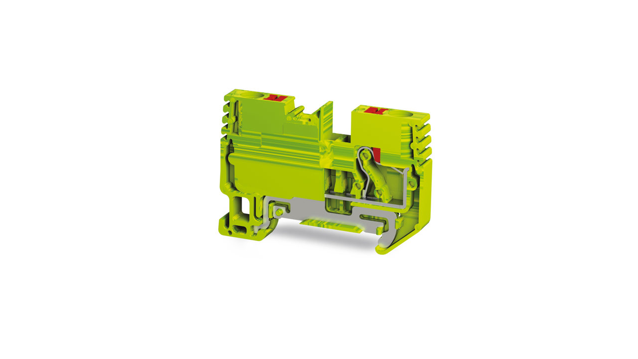 PFT 4 E Yellow-Green / Клемма пружинная желто-зеленая 4 мм2 (заземление), фото 1