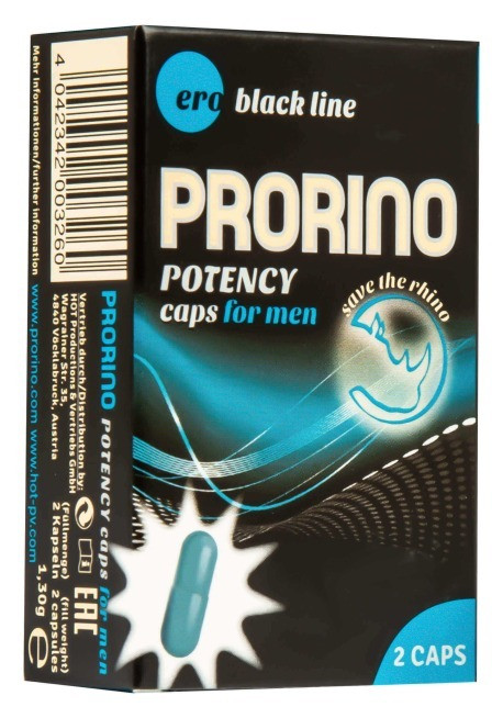 PRORINO Биологически активная добавка к пище Ero black line Potency Caps for men 2 кап. - фото 3 - id-p114044119