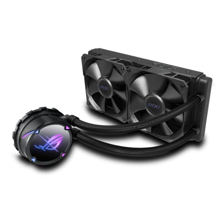 Водяное охлаждение CPU Asus ROG STRIX LC II 240 120mm Liquid CPU Cooler, 2 x 12cm PWM Fan - фото 1 - id-p114092502