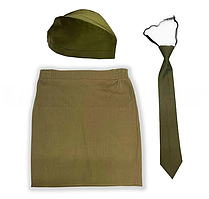 Военный костюм для девочки юбка, галстук, пилотка (размеры от 30 до 40)