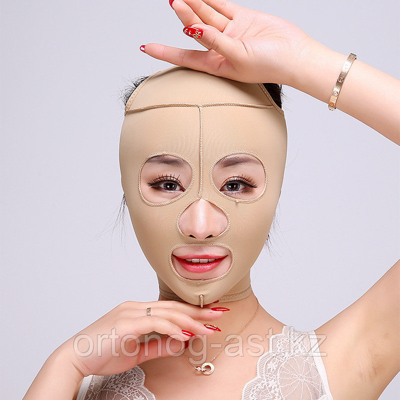 Женская маска для похудения лица с полным покрытием, (лифтинг лица, двойной подбородок, бандаж против морщин) - фото 1 - id-p114092950