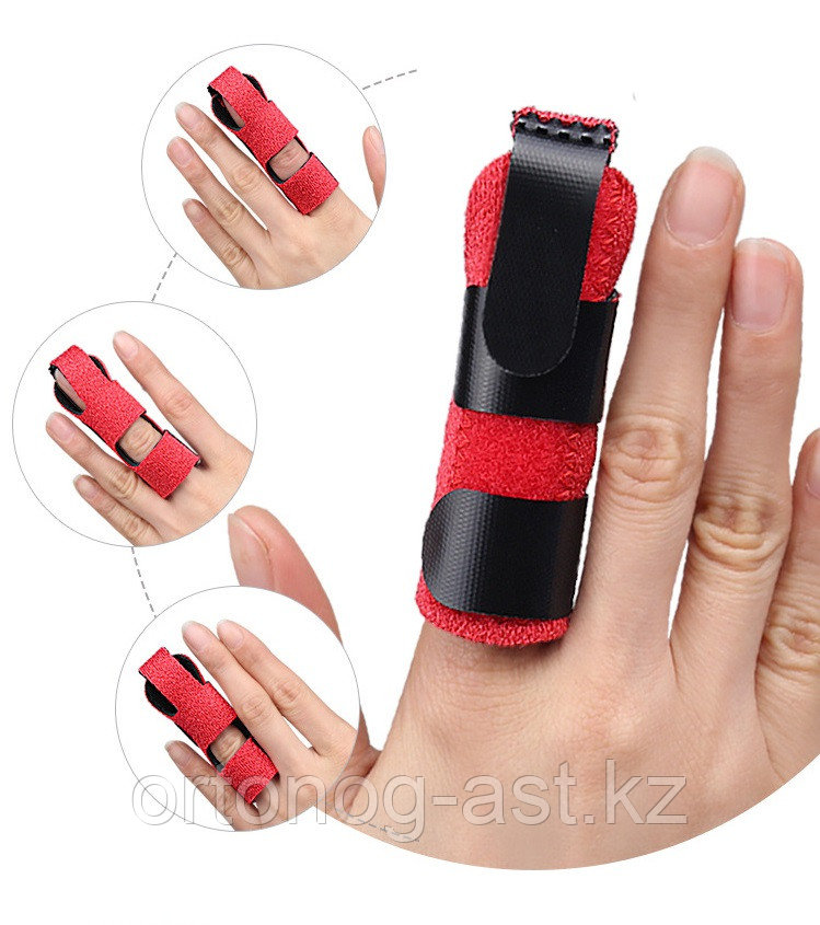Лангет-бандаж для фиксации пальца при повреждении. красный - фото 1 - id-p114093178