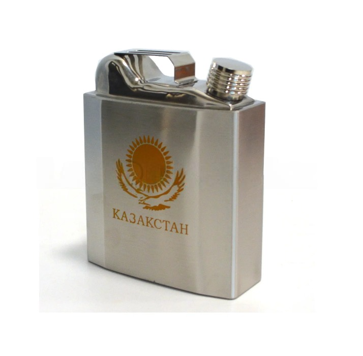 Фляга сувенирная "Казахстан" в форме канистры стальная нержавеющая сталь Hip Flask YH 18 Oz 530 мл - фото 1 - id-p101390380