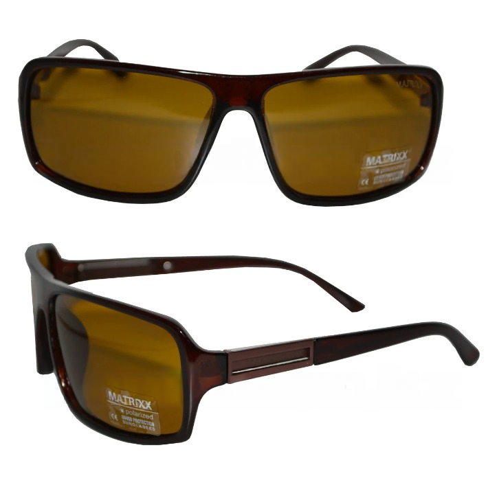 Антибликовые очки с коричневой, глянцевой оправой Matrixx Polaroid - фото 1 - id-p45344212