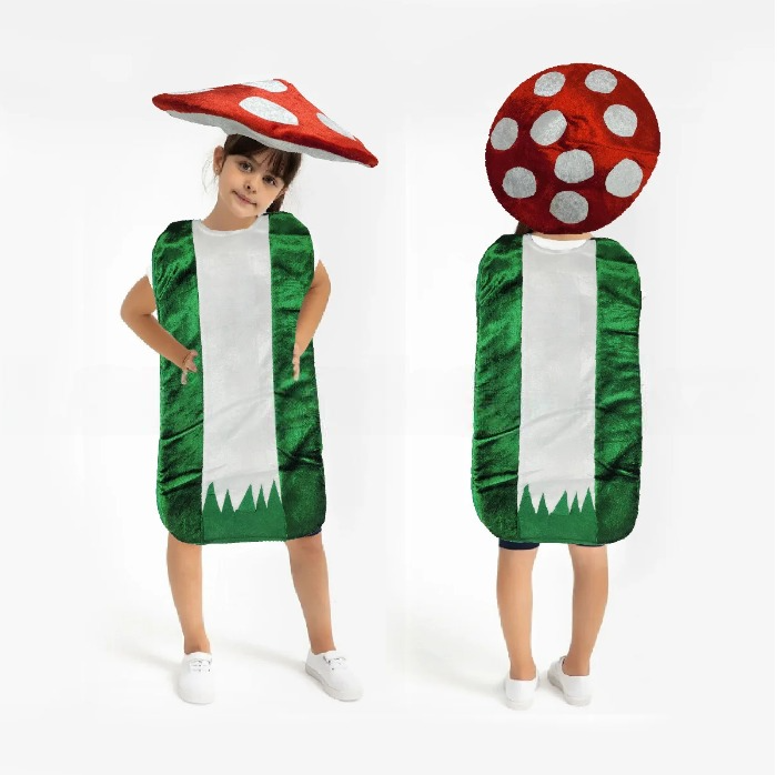 Детский карнавальный костюм гриба мухомор с зеленой ножкой - фото 1 - id-p107856860
