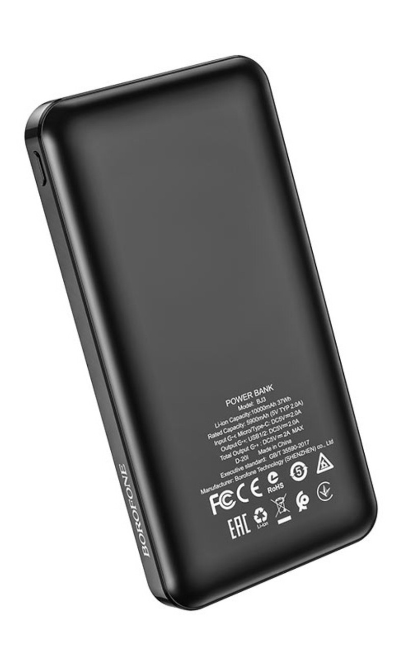 Внешний аккумулятор Borofone BJ3 10000 mAh черный - фото 3 - id-p114103683