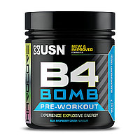 Предтренировочный комплекс B4-Bomb, 180 g, USN Blue raspberry