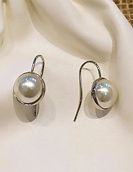 Серьги с жемчугом / 12 мм / ЕВ 60 ( пр. Абая 141 )