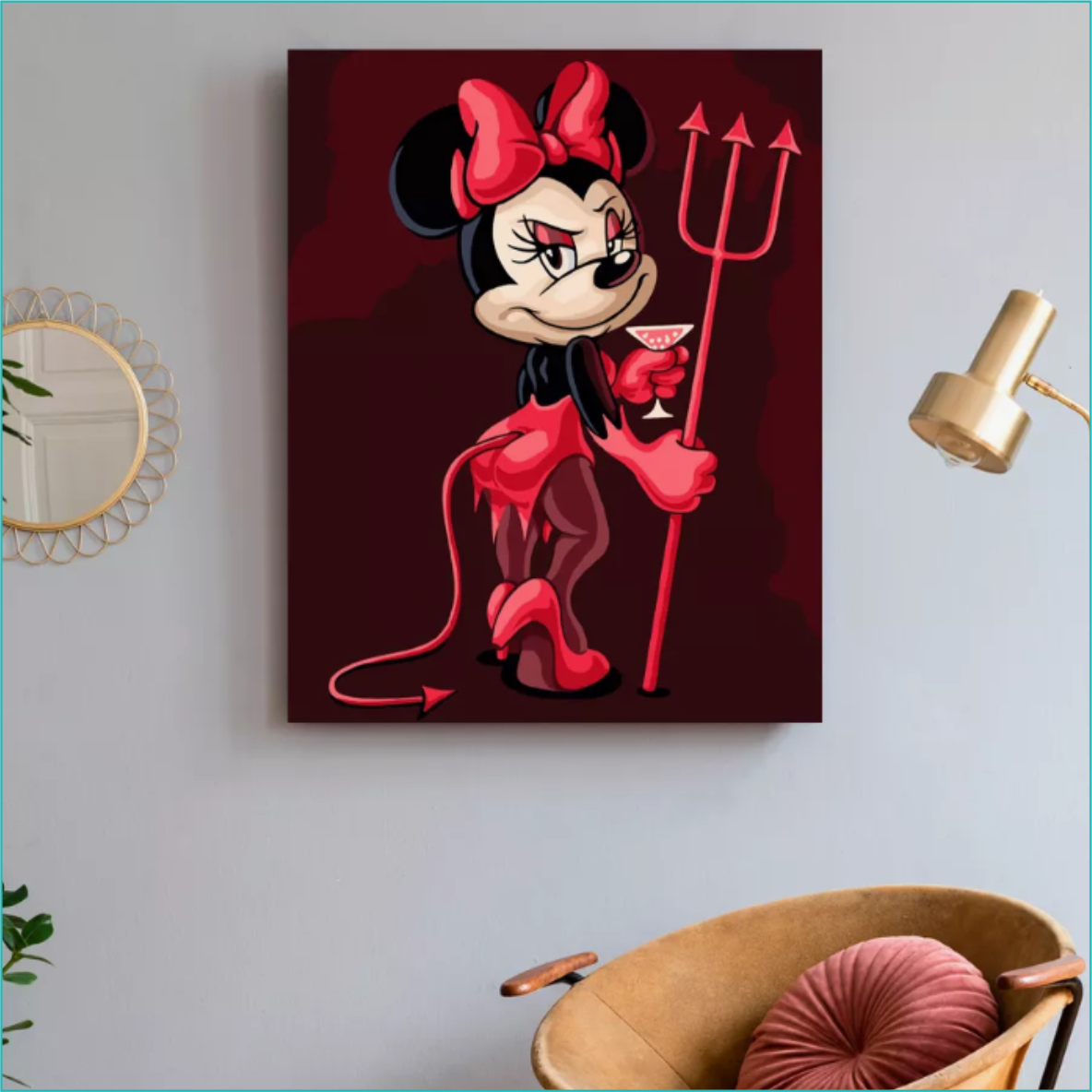 Картина по номерам "Дерзкая Минни - дьяволица" (Disney) (40х50 на подрамнике) - фото 3 - id-p114106063