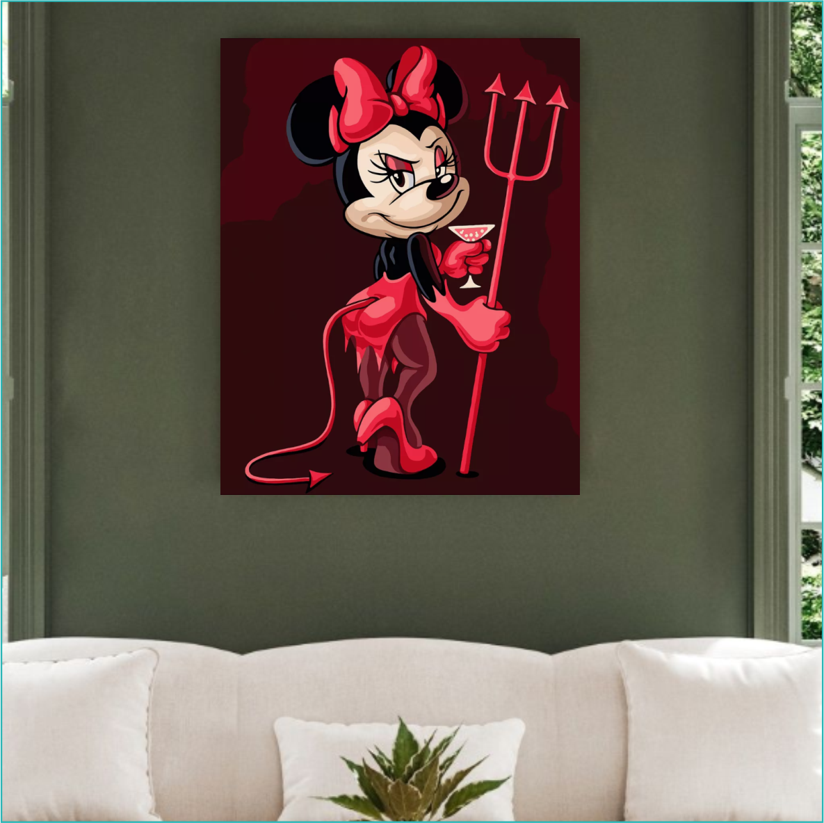 Картина по номерам "Дерзкая Минни - дьяволица" (Disney) (40х50 на подрамнике) - фото 4 - id-p114106063
