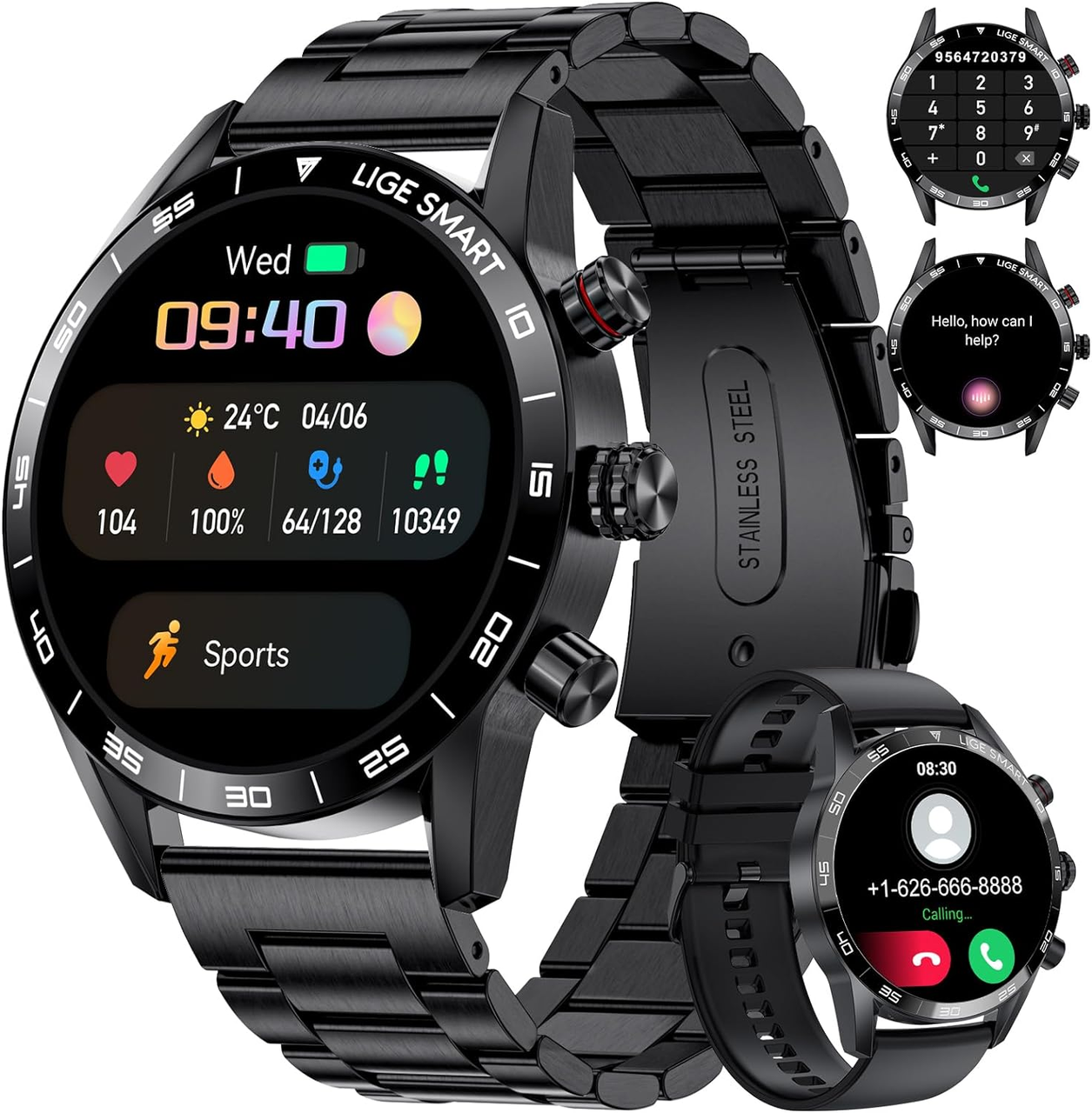 Смарт-часы LIGE BW0408G черные