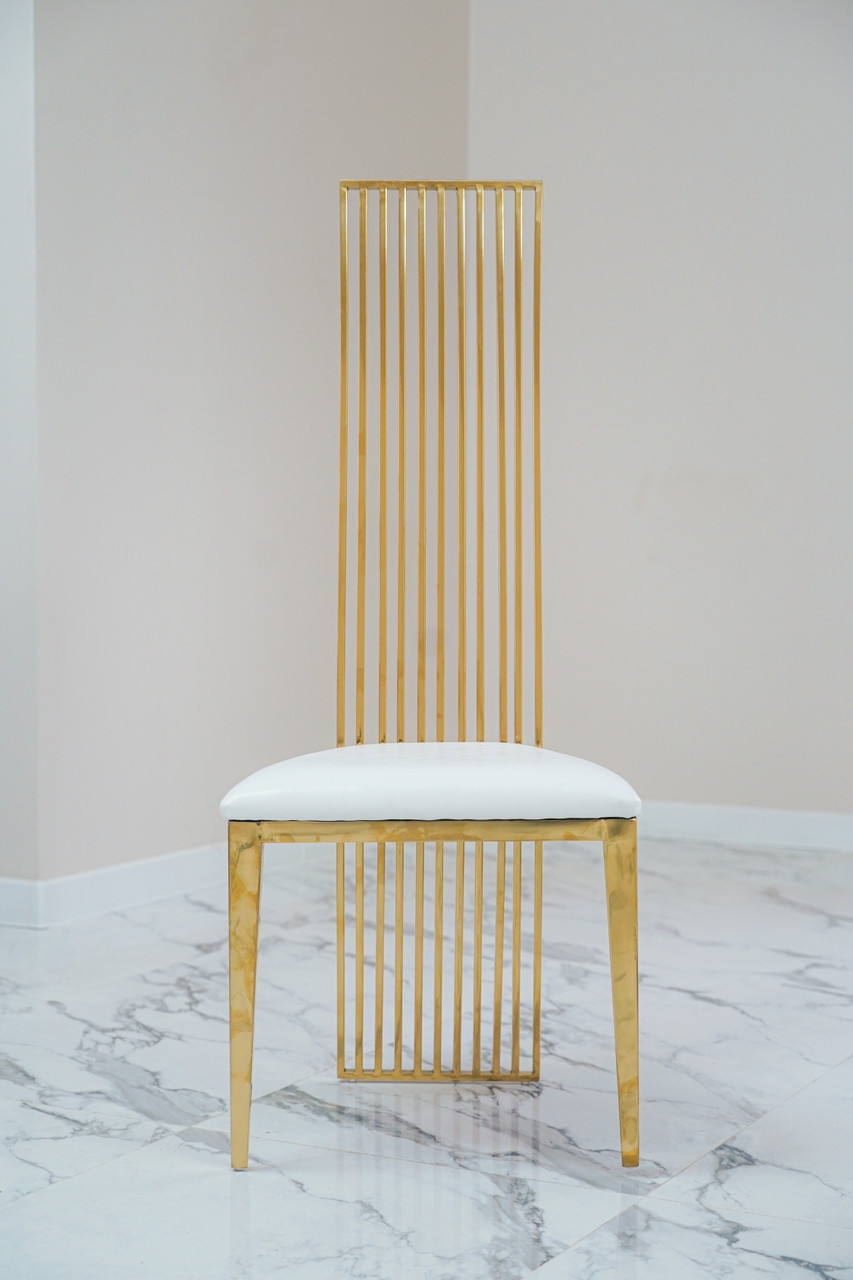 Vip стул «Мюнхен» золотой, 120x47x48 см, белый - фото 2 - id-p114107613