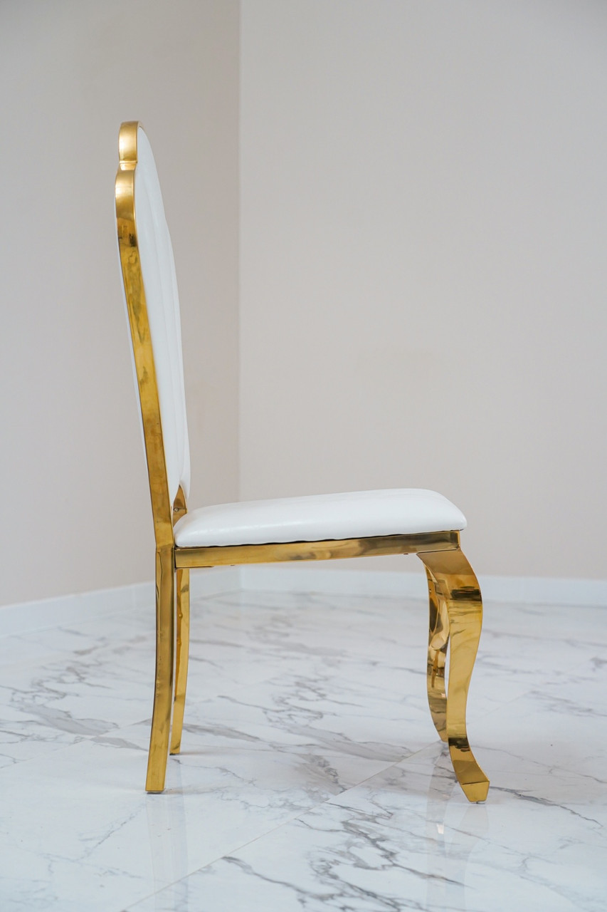 Vip стул «Ромашка» 0001 , 47x48x50 см, белый, золотистый - фото 4 - id-p114107645