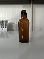 Бутылка пластиковая коричневая, узкое горло 28мм, 350мл. круглая
