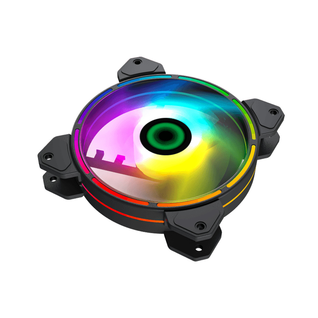 Кулер для компьютерного корпуса с RGB подсветкой Gamemax FN 12Rainbow D - фото 1 - id-p114104748