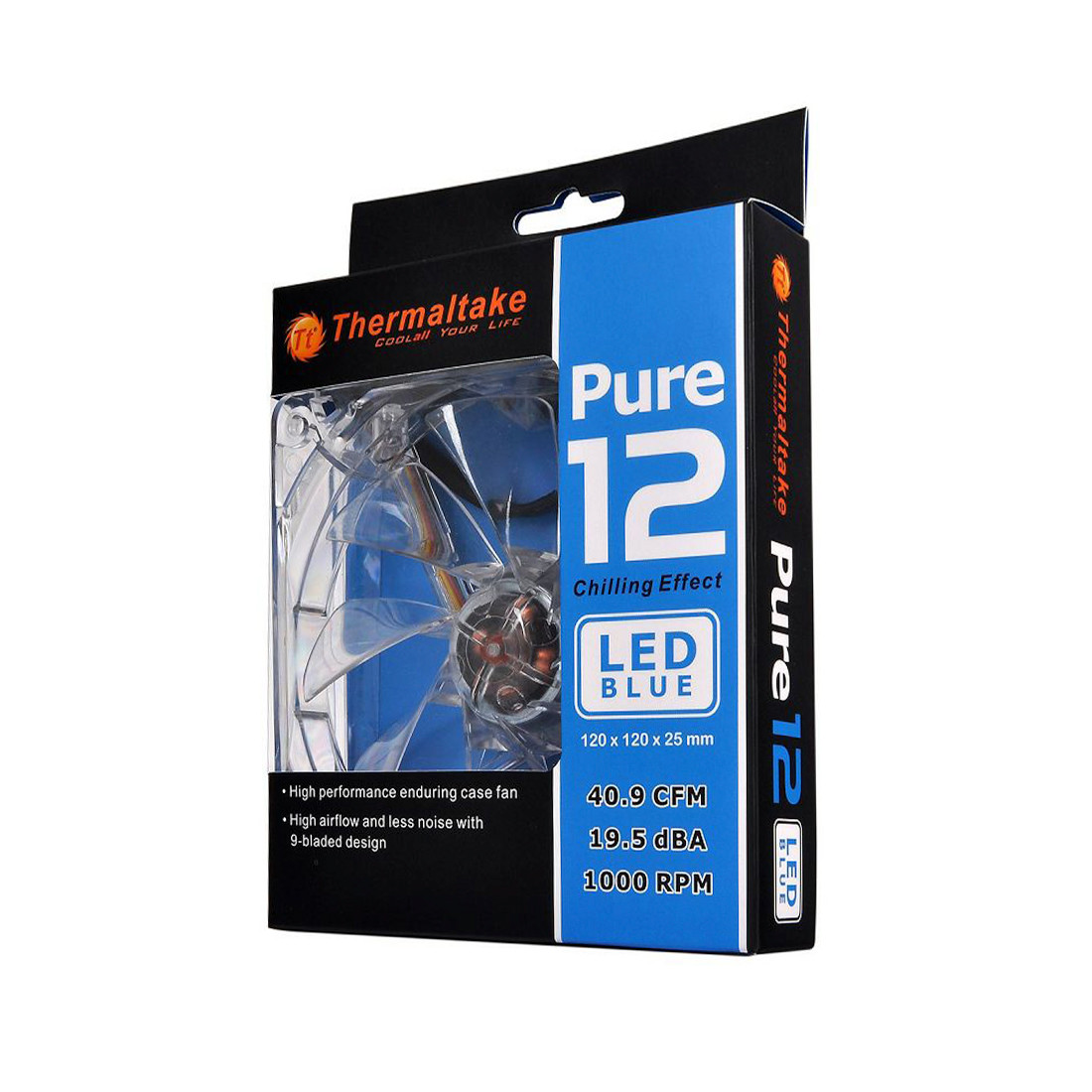 Кулер для компьютерного корпуса с синей подсветкой LED Thermaltake Pure 12 S - фото 3 - id-p114104751