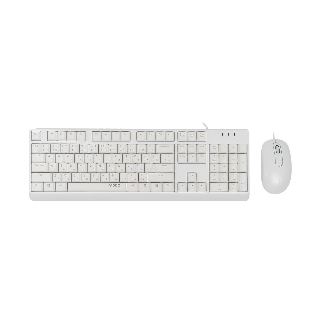 Комплект беспроводной клавиатуры и мыши Rapoo X130PRO White - фото 2 - id-p114104796