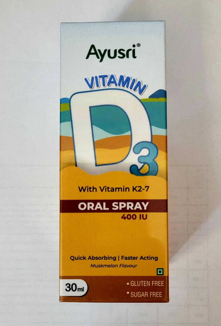 Витамин Д3 с К2-7 для детей в виде спрея (Vitamin D3 oral spray AYUSRI), 30 мл