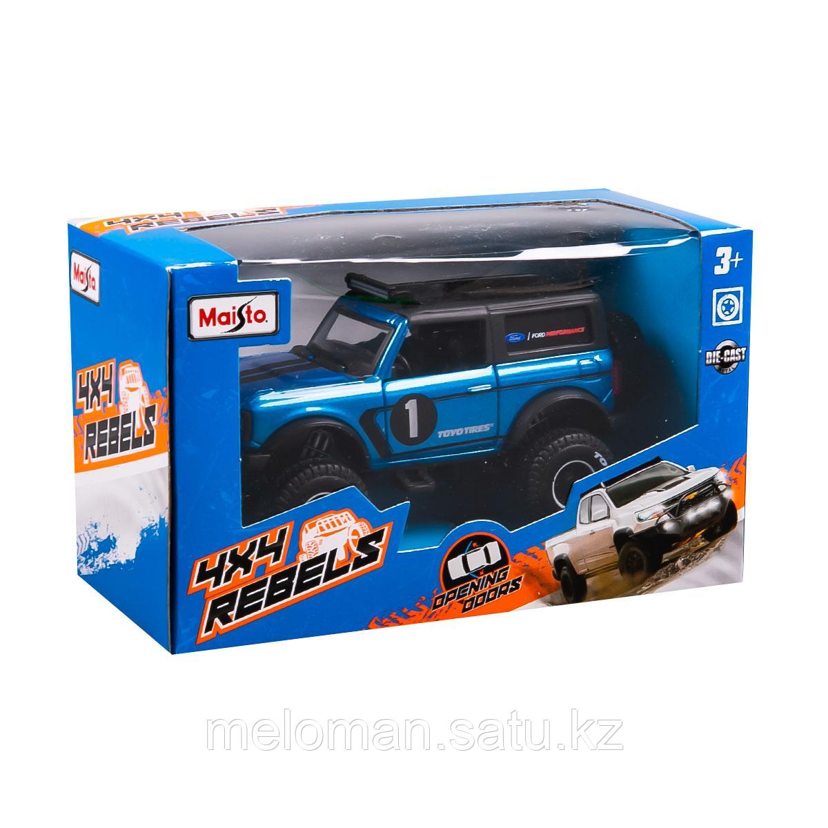 Maisto.Fresh Metal: Внедорожник 4 x 4 Rebels - Ford Bronco '21 (blue) - фото 5 - id-p110838396