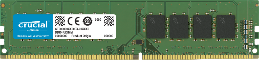Оперативная память 8Gb DDR4 3200 MHz Crucial CL22 PC4-25600 UDIMM Unbuffered NON-ECC DDR4-3200 1.2V 1024Meg - фото 1 - id-p114119174
