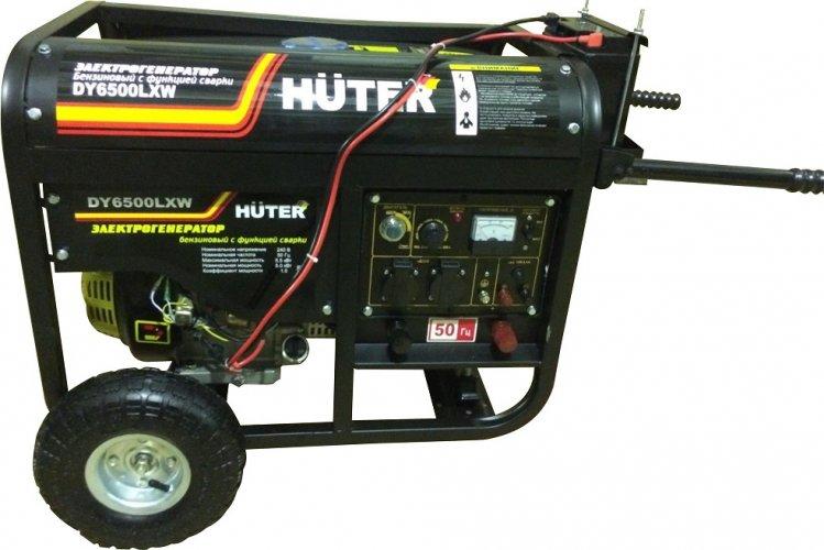 Бензиновый генератор HUTER DY6500LX 64/1/15 (5,5 кВт, 220 В, ручной/электро, бак 22 л, колеса) - фото 2 - id-p100309886