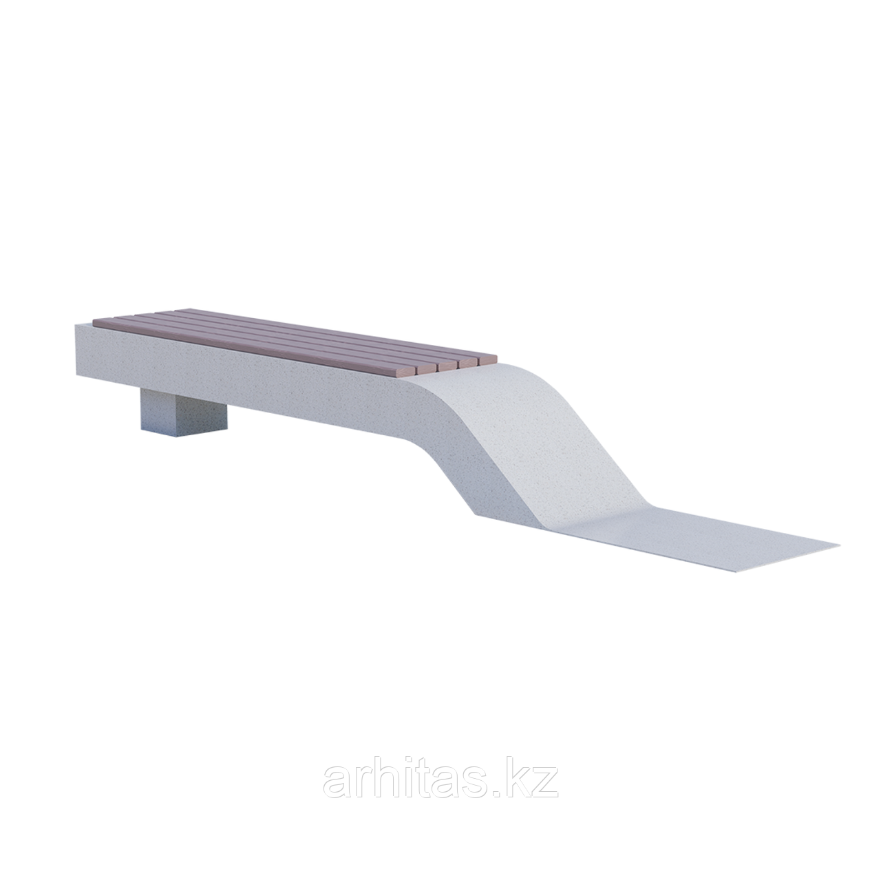 Уличная скамейка Bench 4 без спинки из композитного мрамора