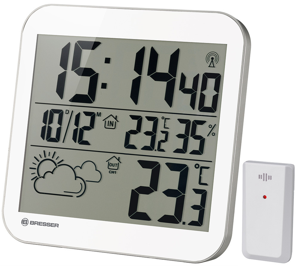 Часы настенные Bresser MyTime LCD, белые, фото 1