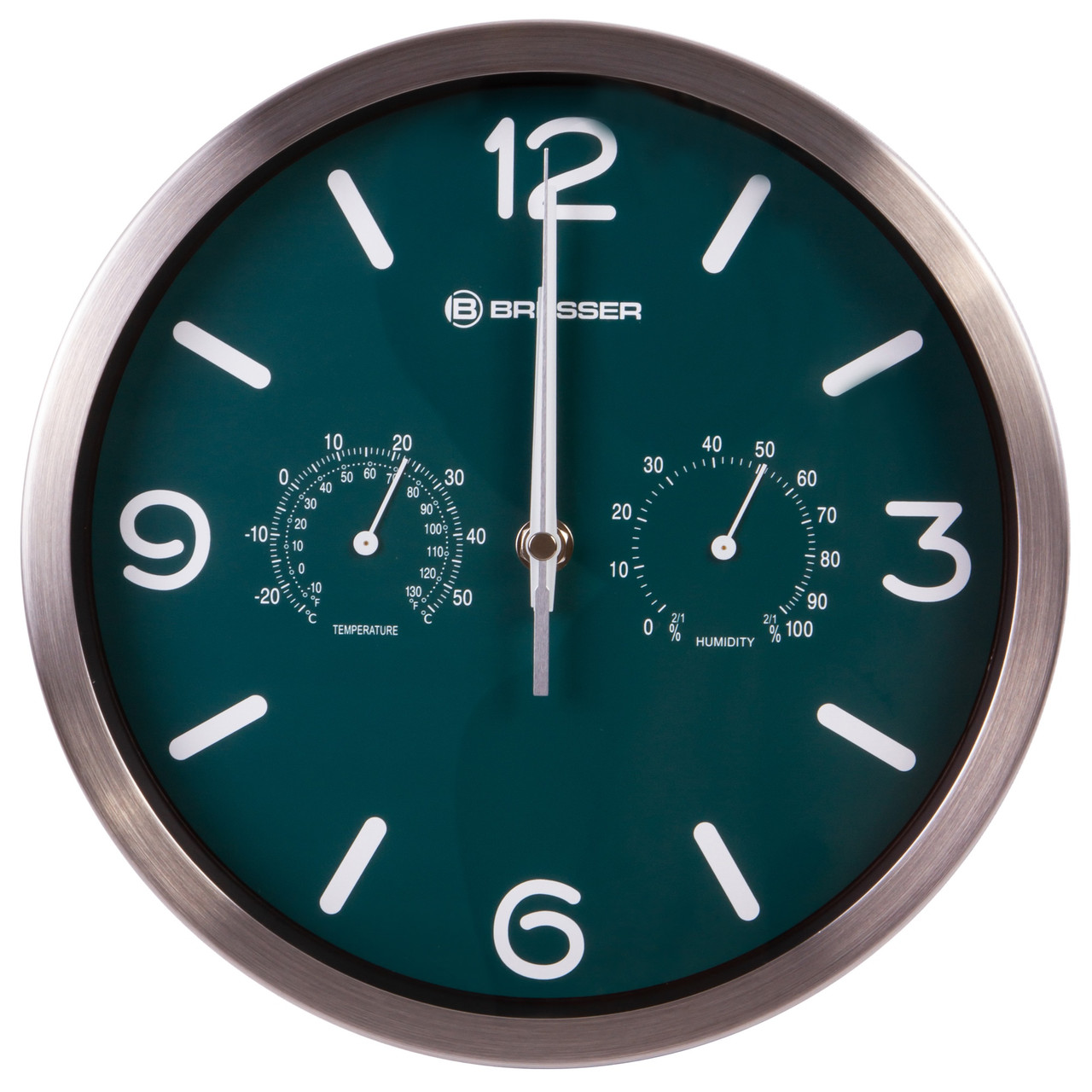 Часы настенные Bresser MyTime ND DCF Thermo/Hygro, 25 см, бирюзовые