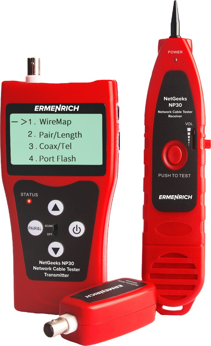 Кабельный тестер Ermenrich NetGeeks NP30