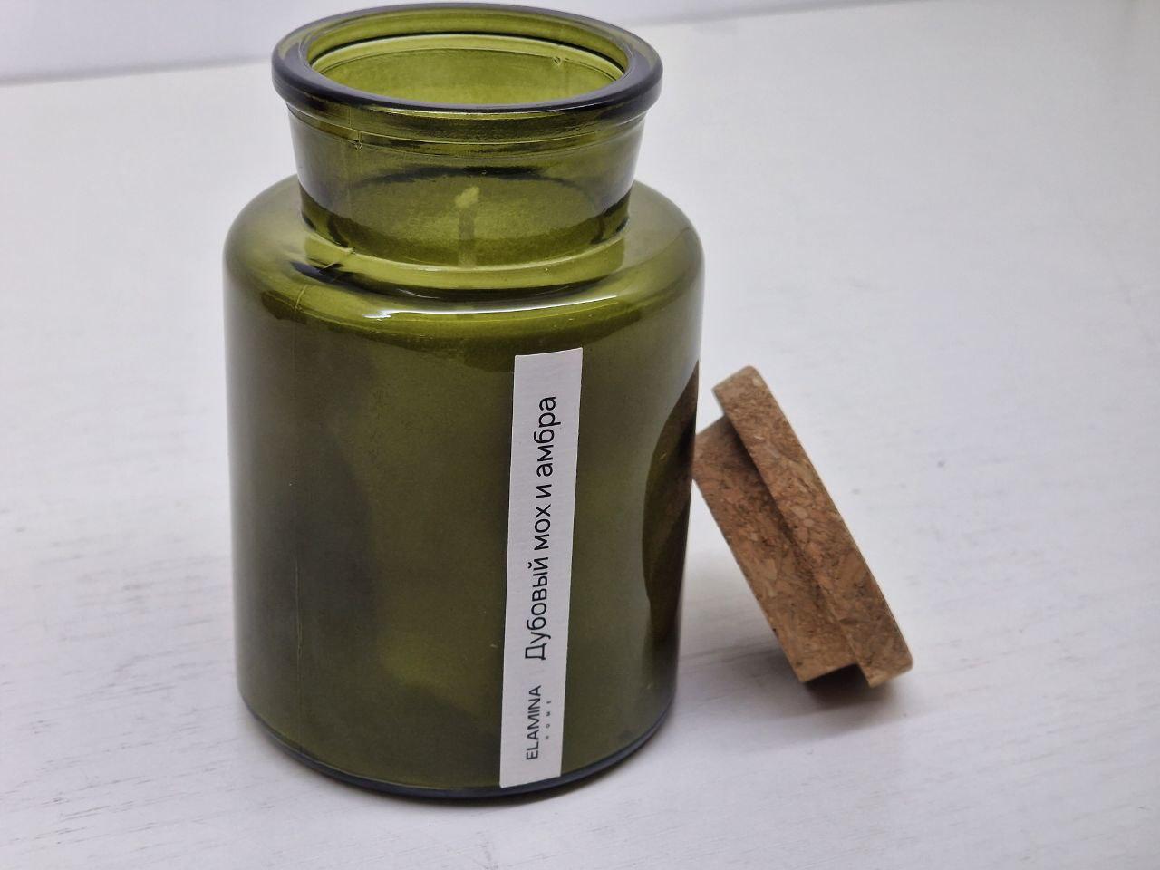Свеча в винтажной банке с араматом "дубовый мох и амбра" Elamina - фото 2 - id-p114120386