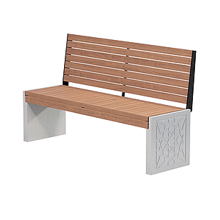 Уличная скамейка Bench 15 со спинкой из композитного мрамора