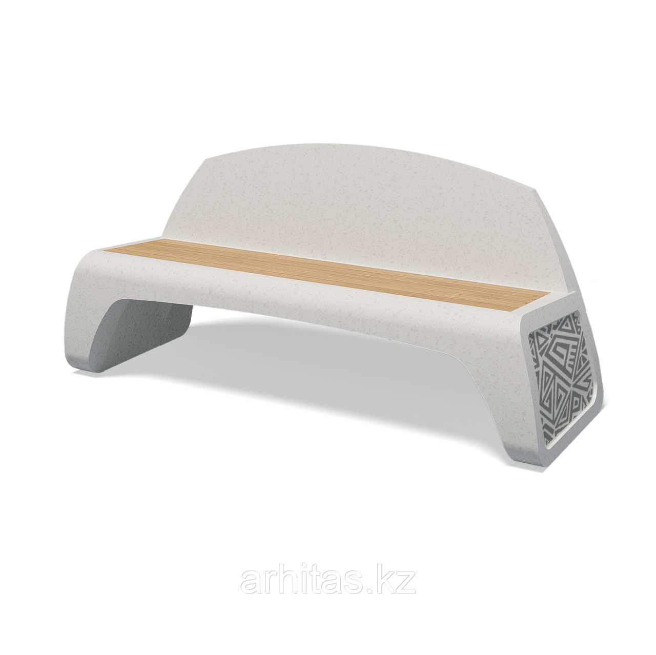 Уличная скамейка со спинкой из композитного мрамора Bench 17