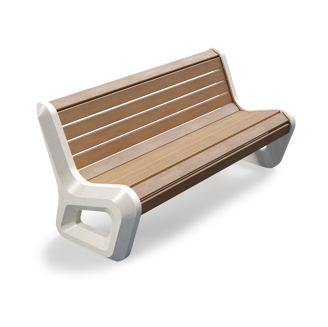 Уличная скамейка Bench 18 со спинкой из композитного мрамора