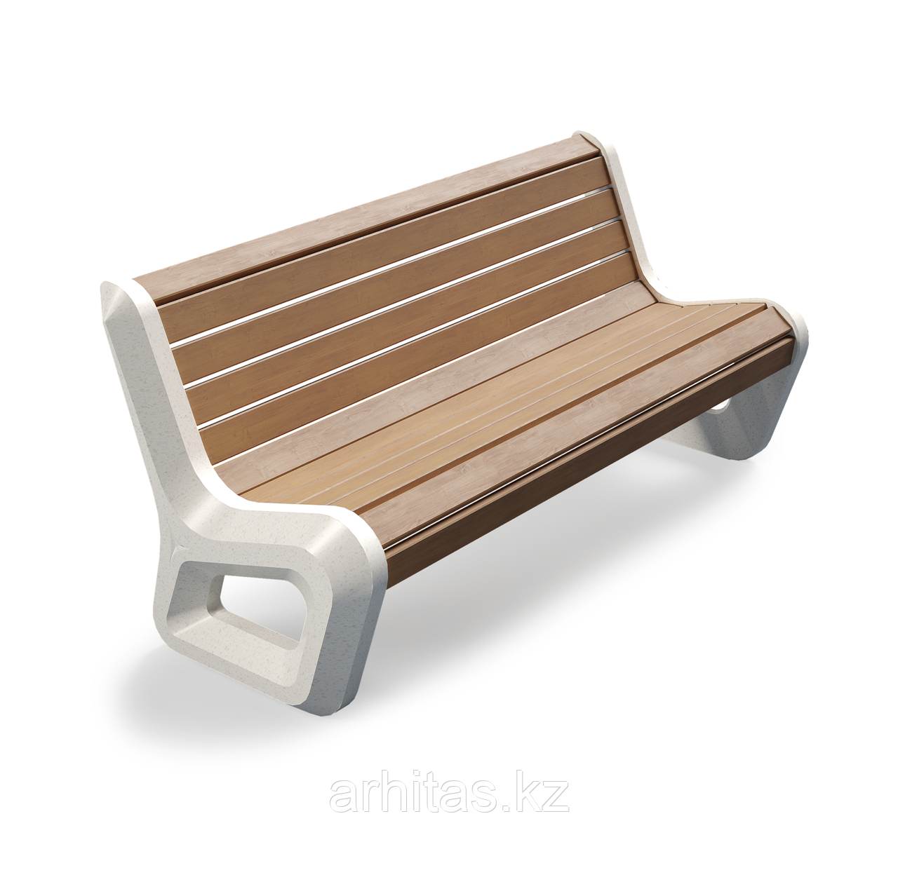 Уличная скамейка со спинкой из композитного мрамора Bench 18