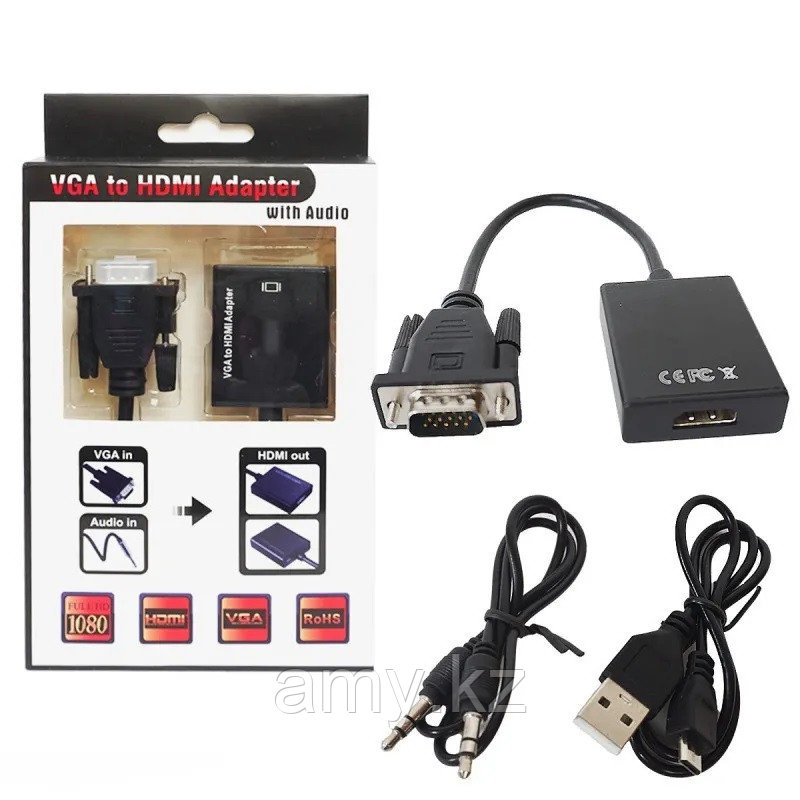 Адаптер конвертер VGA to HDMI AC001